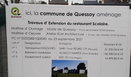 Démarrage de chantier à Quessoy : Extension d'un batiment Modulaire 